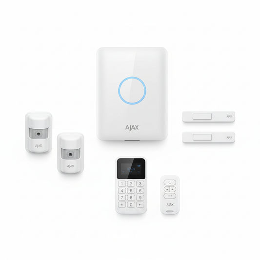 Ajax Alarm Starter Kit - Complete wireless security system with hub, sensors, keypad and remote