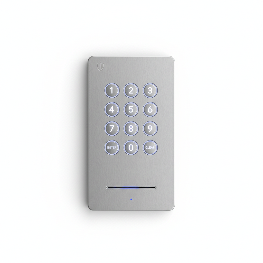 Keypad access control system with card reader