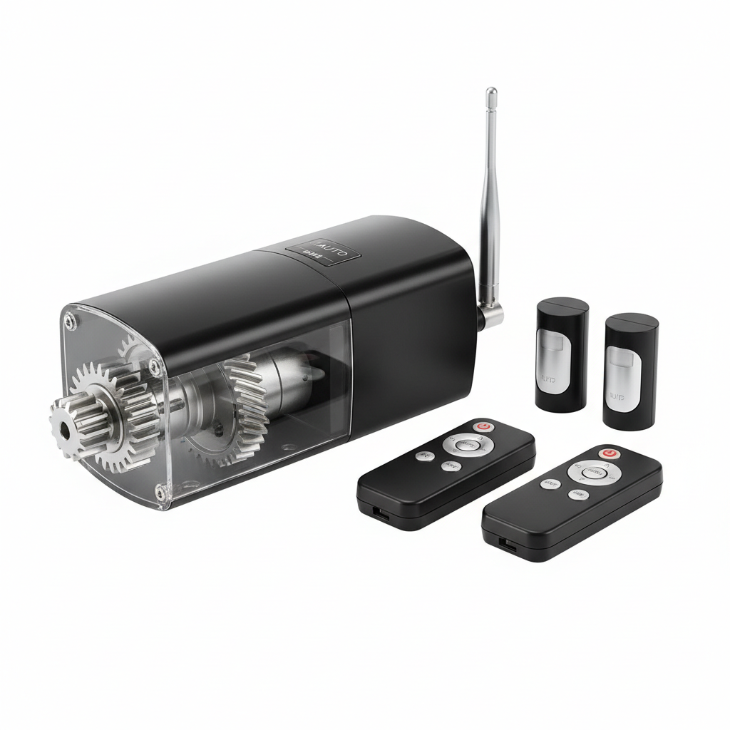 Sliding gate motor kit with gear mechanism